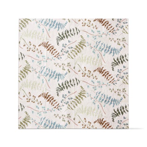 Meadow Fern Wall Art Canvas Summer Green Multi Easy Clean