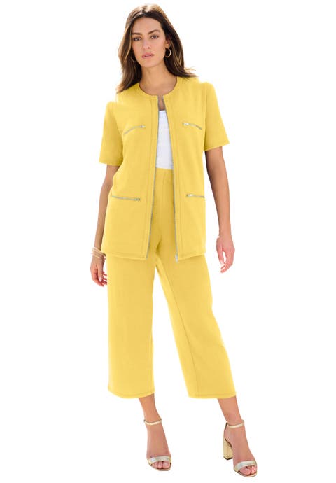 French Terry Cropped Pant Set