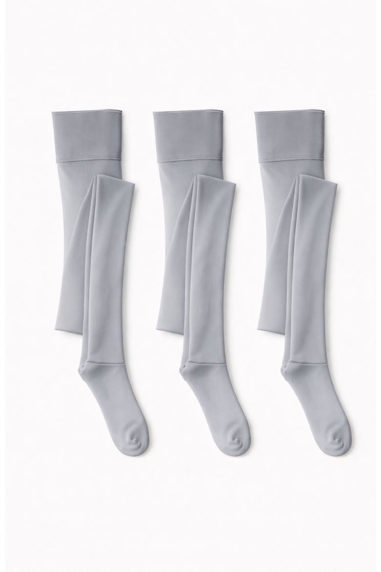 5-Pack Glossy Semi-Sheer Opaque Ladder Resistant Party Evening Tights for Women, Alternate, color, Grey