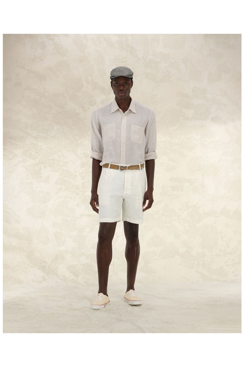Work Linen Shirt, Alternate, color, NATURAL