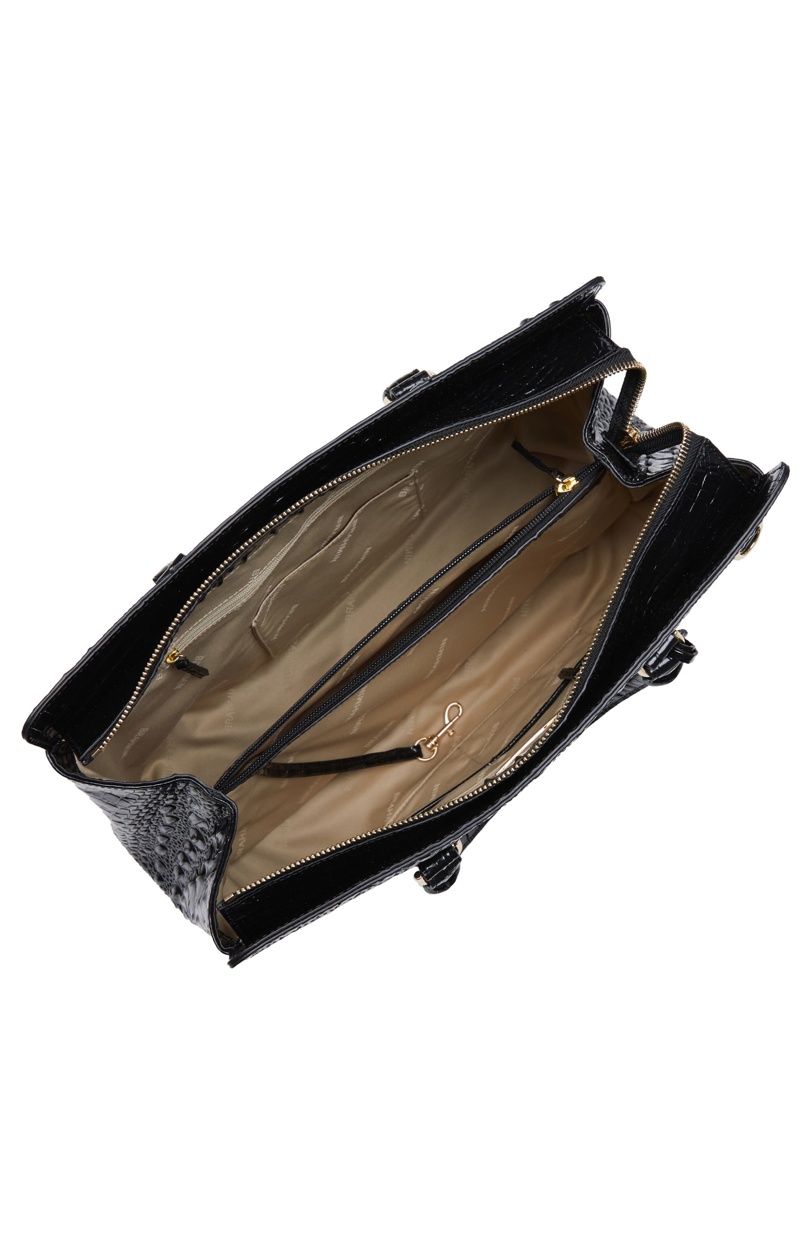 Brahmin Finley Carryall Croc Embossed Leather Satchel, Alternate, color, 