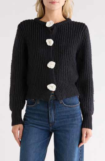 Madden Girl Flower Appliqué Cardigan