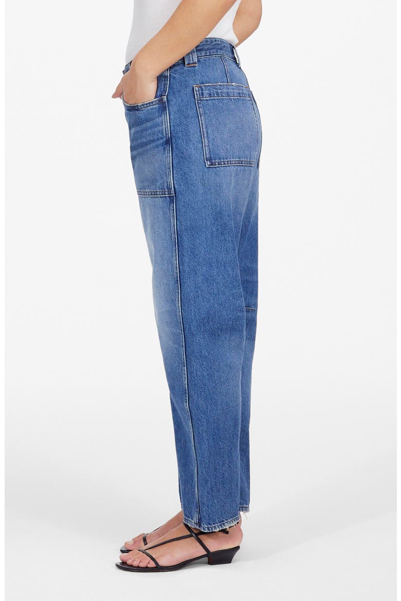 The Darted Utility Barrel Leg Jeans, Alternate, color, KINGSMARK WASH