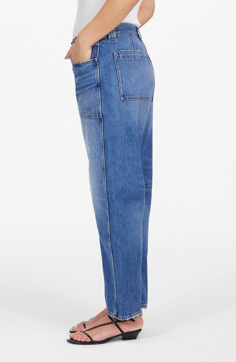 Madewell The Darted Utility Barrel Leg Jeans, Alternate, color, Kingsmark Wash