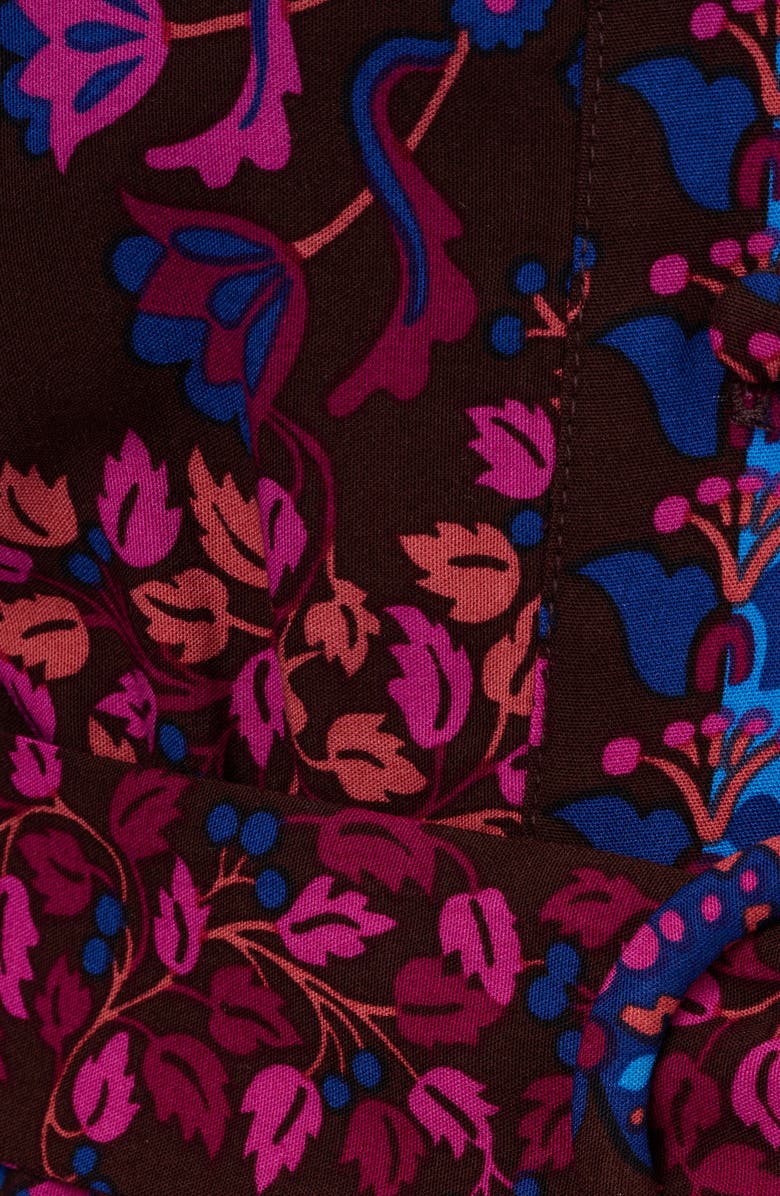 Adrianna Papell Floral Flounce Belted Dress, Alternate, color, 