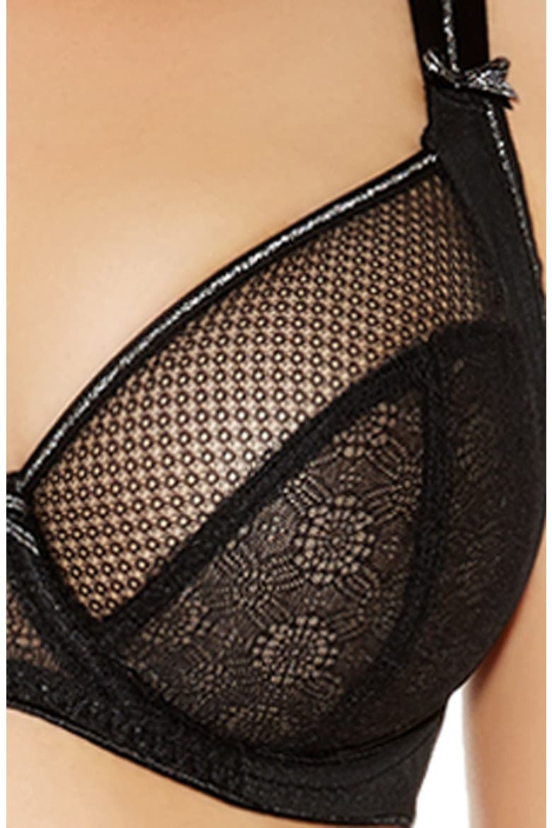 'Hero' Underwire Side Support Plunge Bra, Alternate, color, BLACK