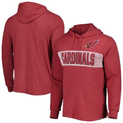 Men's '47 Cardinal Arizona Cardinals Field Franklin Hooded Long Sleeve T-Shirt