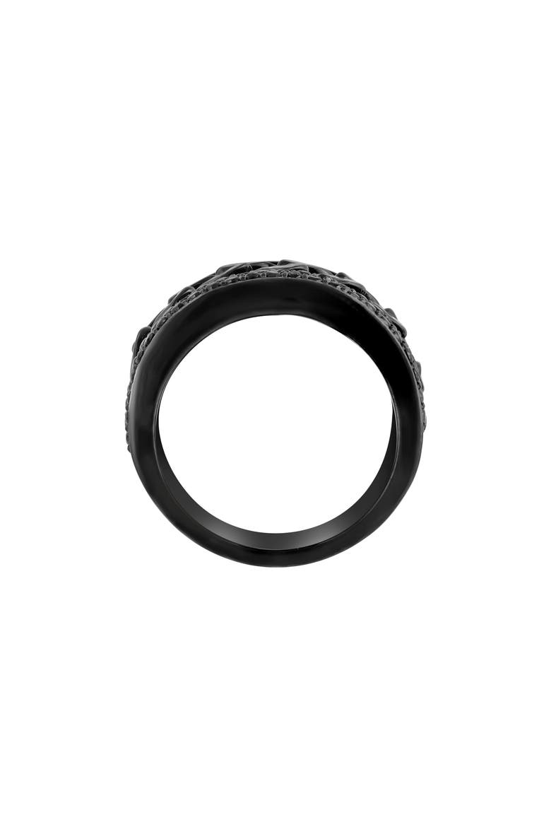 Men's Sterling Silver Pavé Black Spinel Band Ring, Alternate, color, BLACK