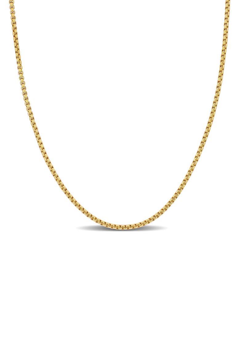 Round Box Link Chain Necklace, 1.60mm, Main, color, GOLD
