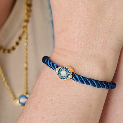 Alex And Ani Evil Eye Adjustable Cord Bracelet In Blue