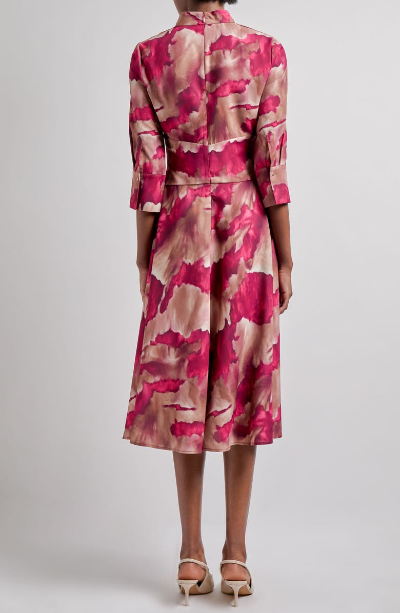 Misook Watercolor Dress, Alternate, color, Pink Flash/Multi