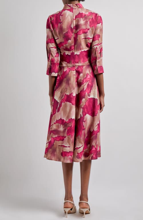 Misook Watercolor Dress In Pink
