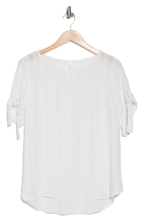 RENEE C RENEE C SEMISHEER STRIPE SHORT SLEEVE TOP 