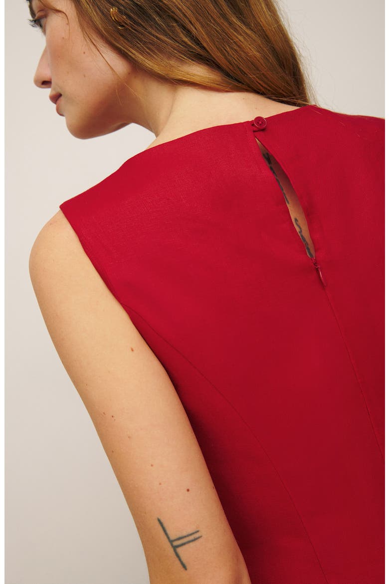 Citron Linen Minidress, Alternate, color, CHERRY