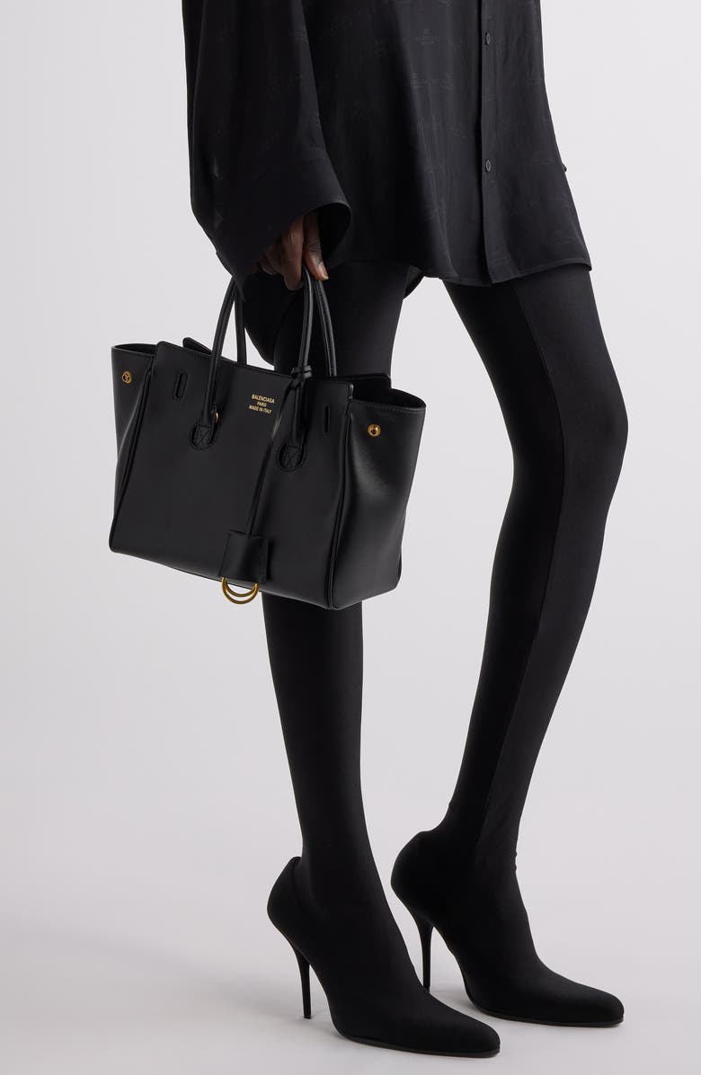 Balenciaga Mini Hampton Leather Tote, Alternate, color,