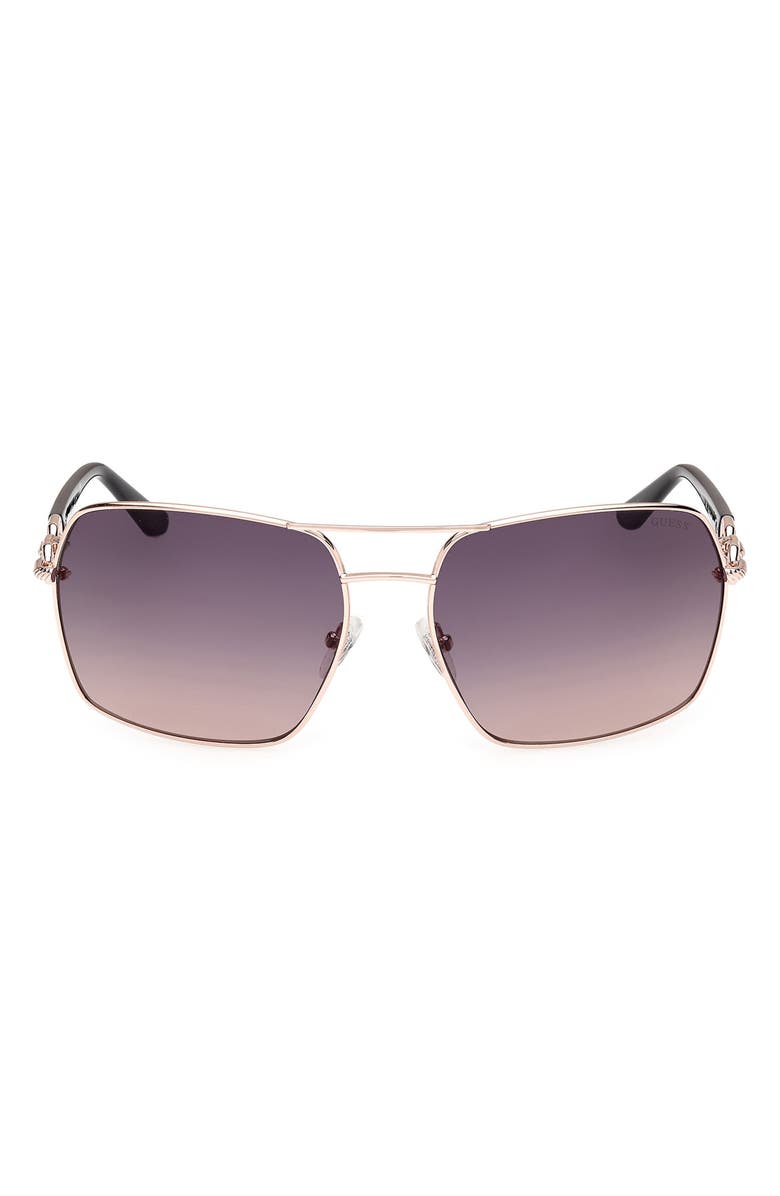 GUESS Navigator Sunglasses, Main, color, Rose Gold / Gradient Smoke