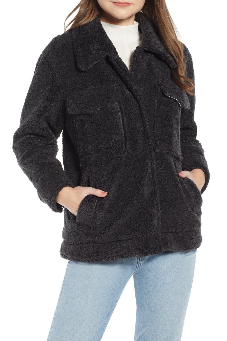 Faux Shearling Jacket (Nordstrom Exclusive), Main, color, GREY PHANTOM