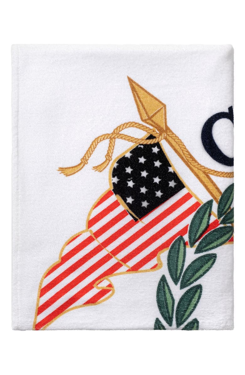 Brooks Brothers Logo Crest Cotton Beach Towel, Alternate, color, 
