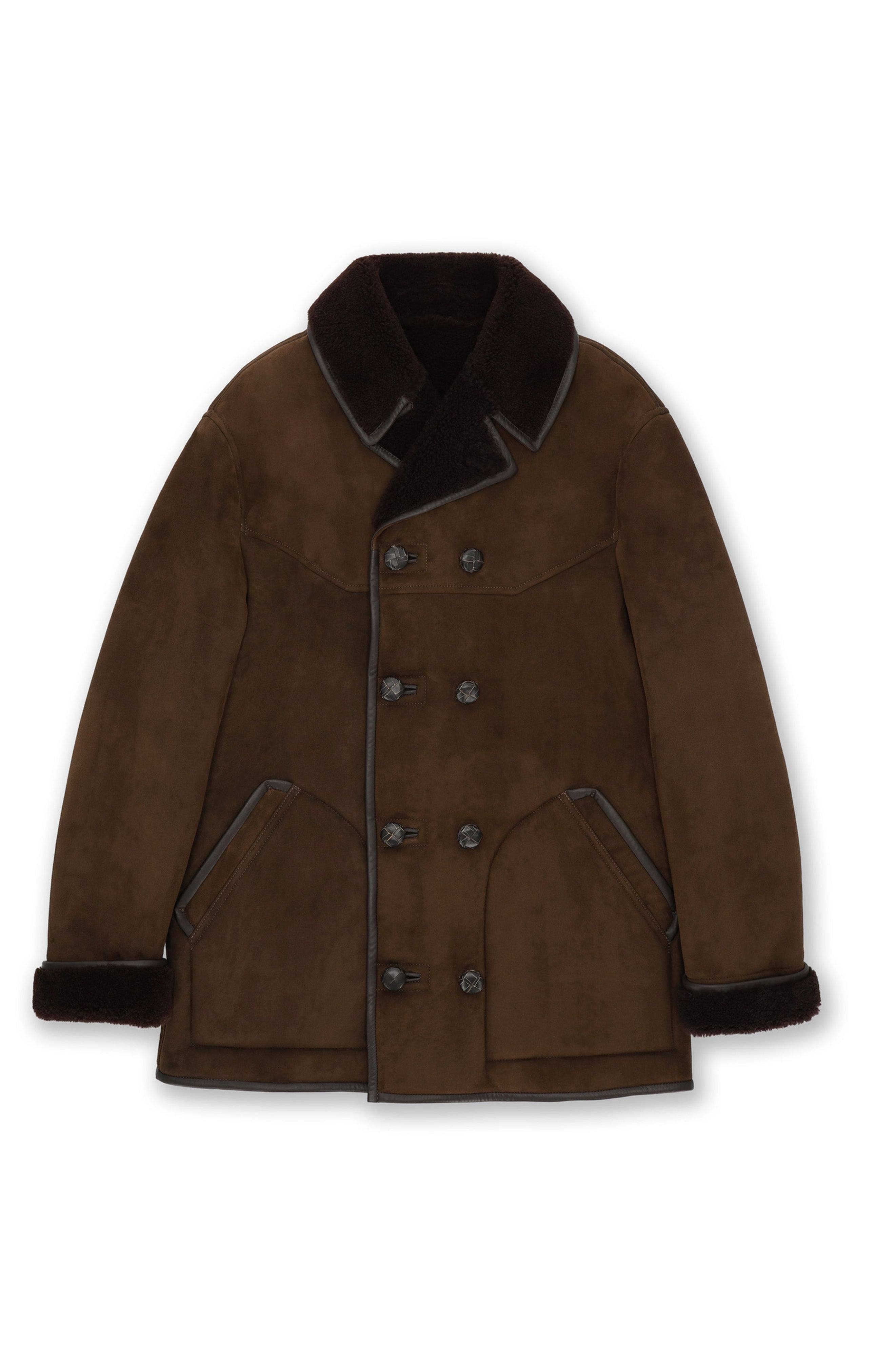Double Breasted Shearling Jacket