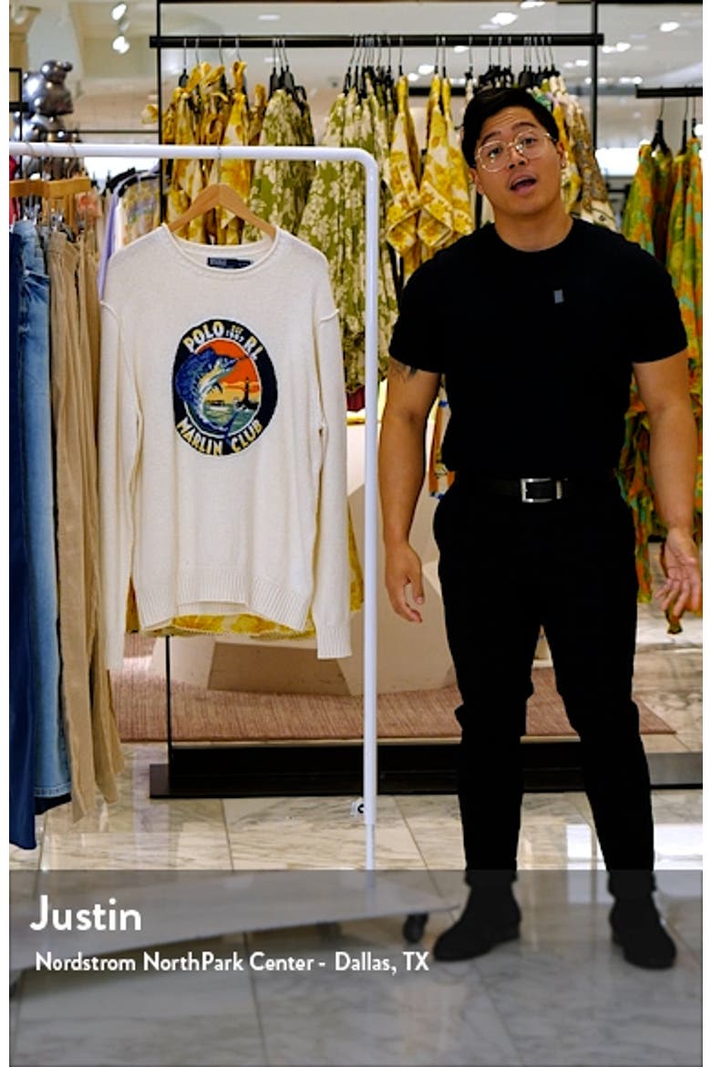 Cotton & Linen Graphic Crewneck Sweater video