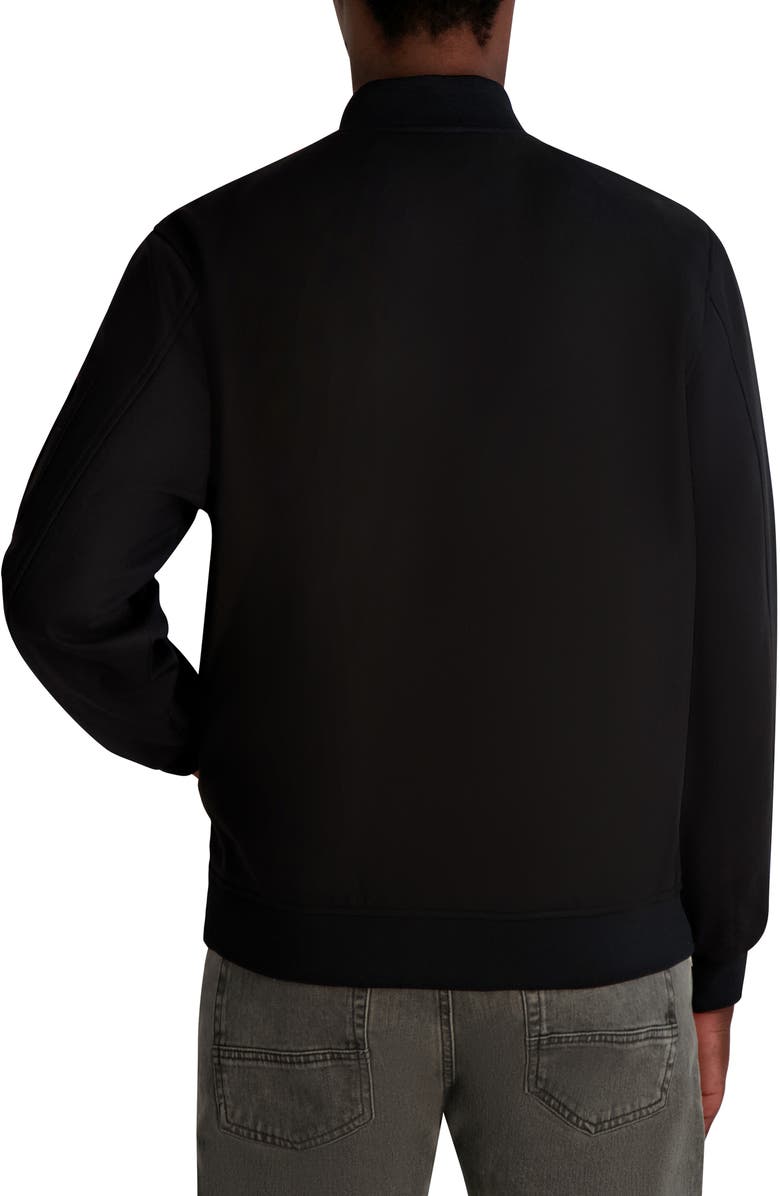 KARL LAGERFELD PARIS Zip Pocket Ripstop Bomber Jacket, Alternate, color, Black