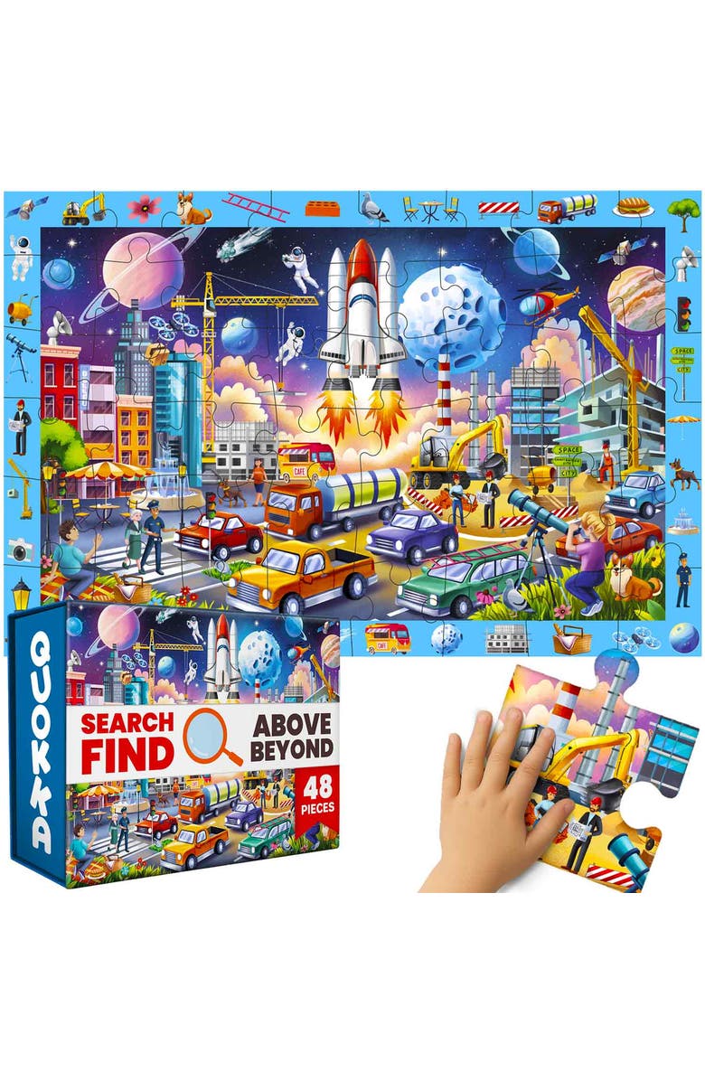 Quokka Giant Floor Puzzle Set for Kids - 48 Piece Jigsaw Puzzles, Main, color, City Search