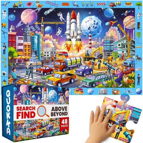 Giant Floor Puzzle Set for Kids - 48 Piece Jigsaw Puzzles