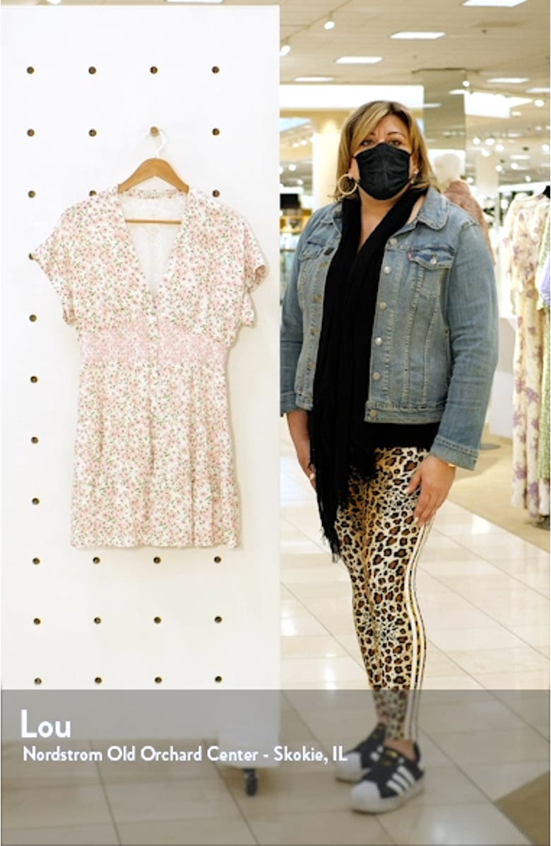 Keela Floral Smocked Minidress, sales video thumbnail