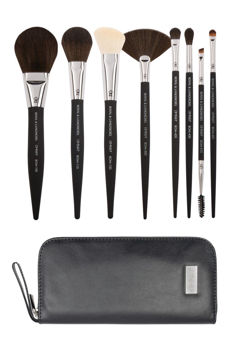 OMNIA Brush Pro Travel 8pc Makeup Brush Set, Main, color, Black