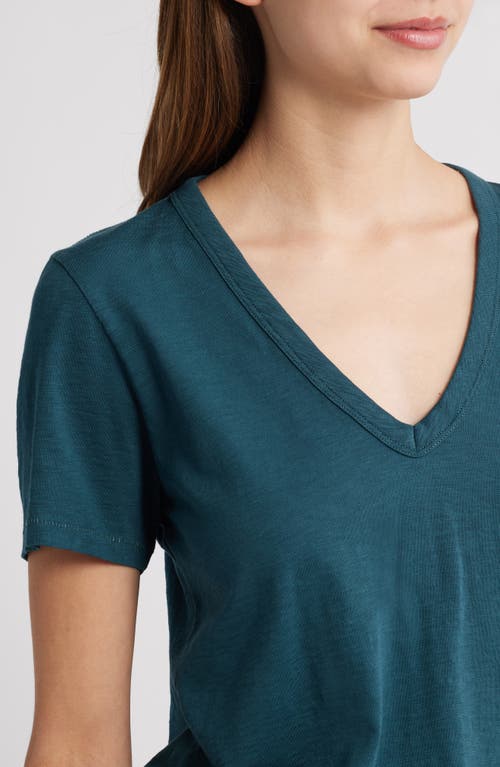 Rag & Bone The Vee Slub Cotton T-shirt In Green