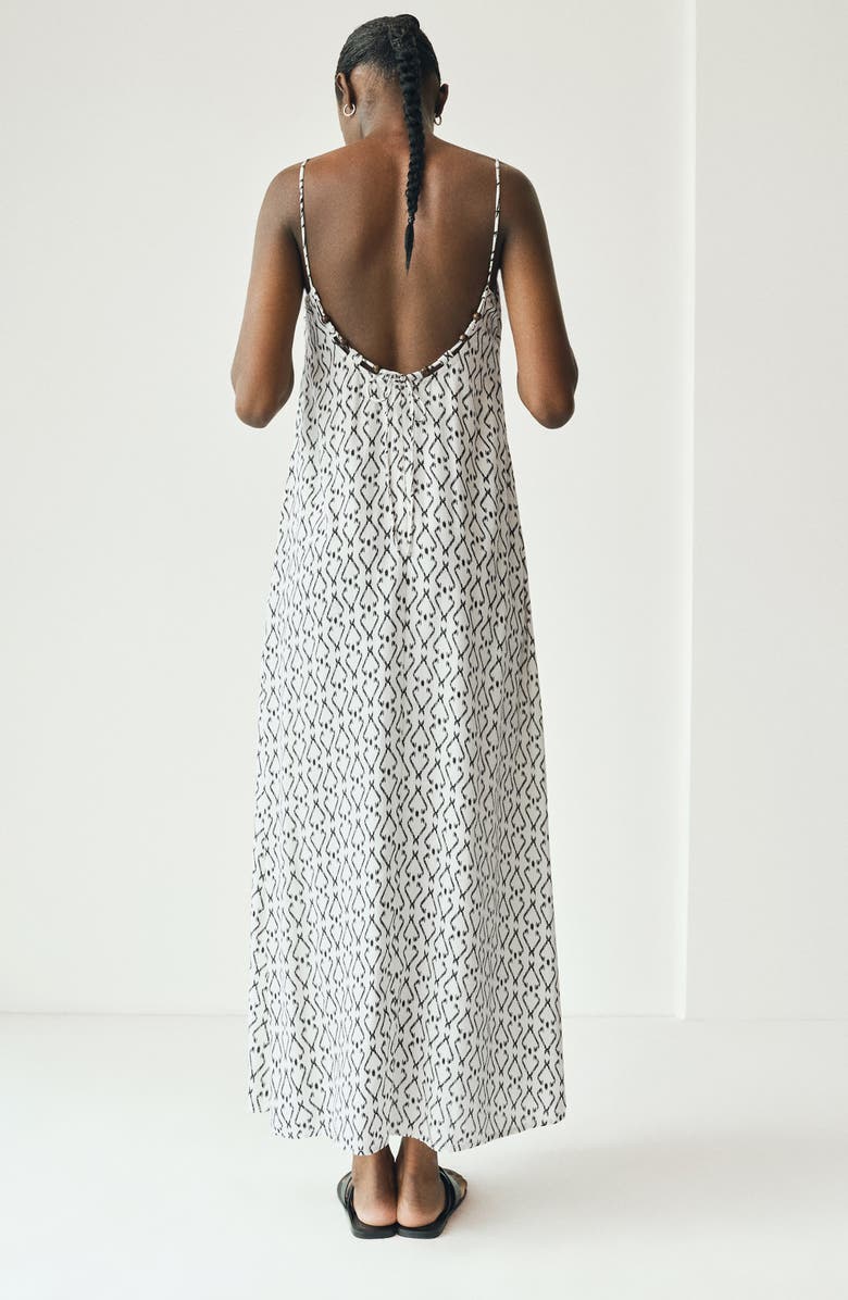 MANGO TEEN Print Maxi Babydoll Dress, Alternate, color, Off White