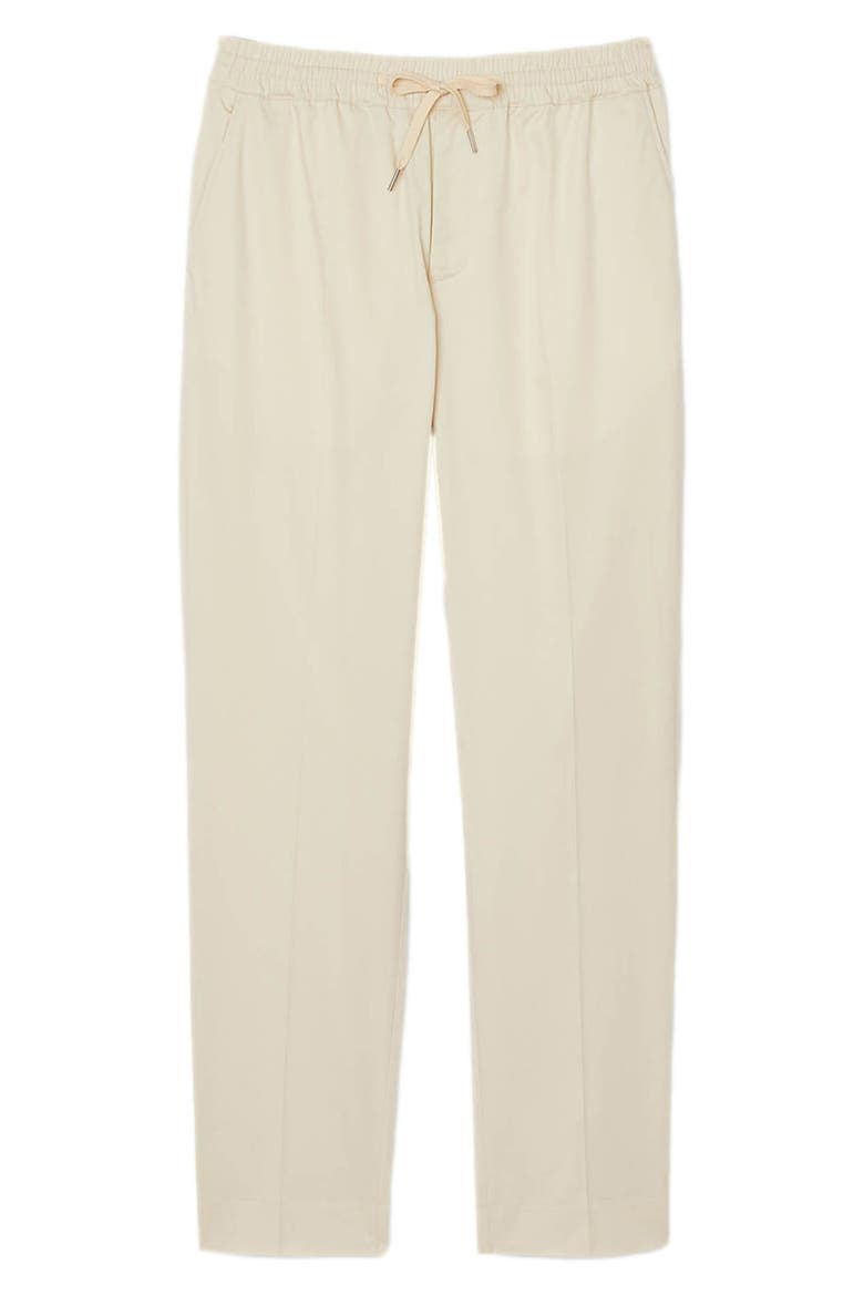 Elasticated straight-leg trousers, Main, color, BEIGE