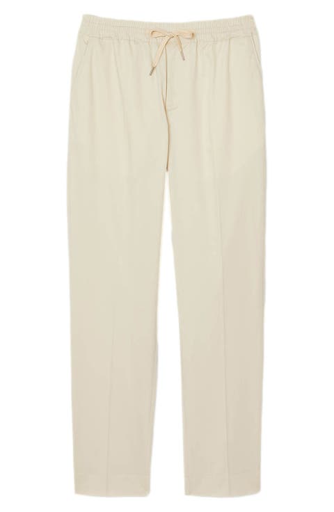 Elasticated straight-leg trousers