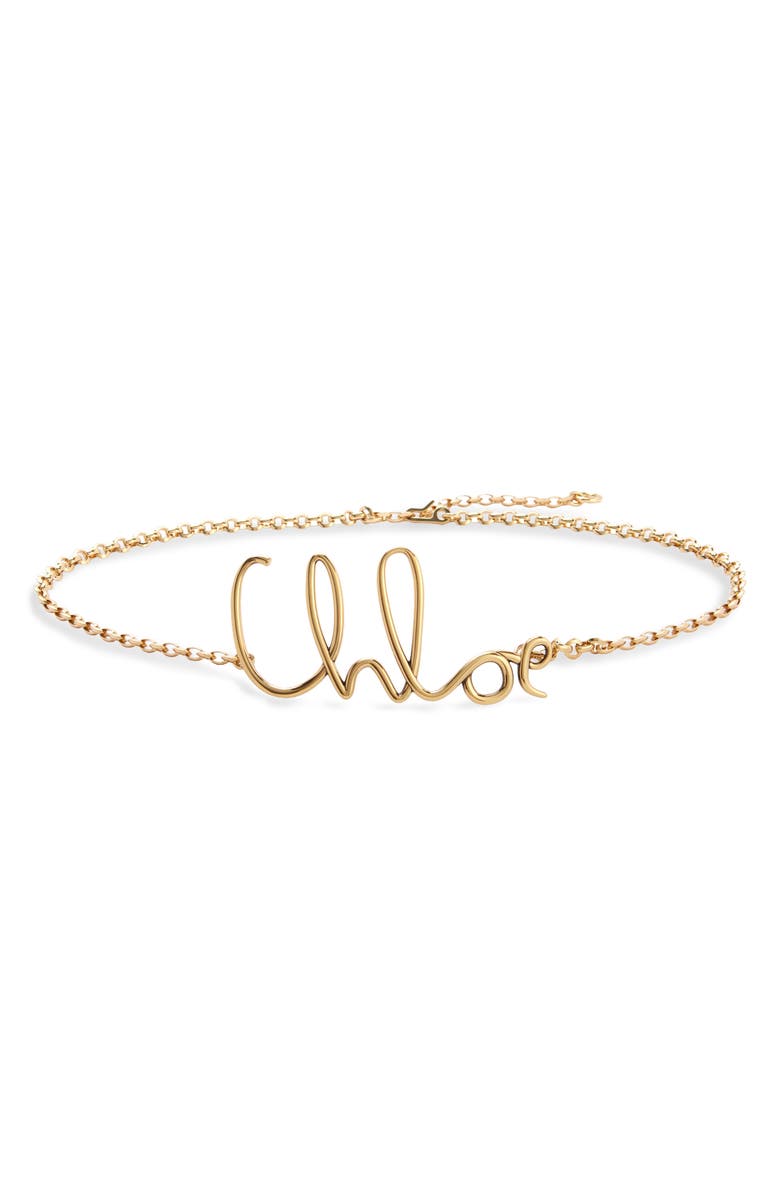 Chloé Script Chloé C Chain Belt, Main, color, 9Dc Vintage Gold