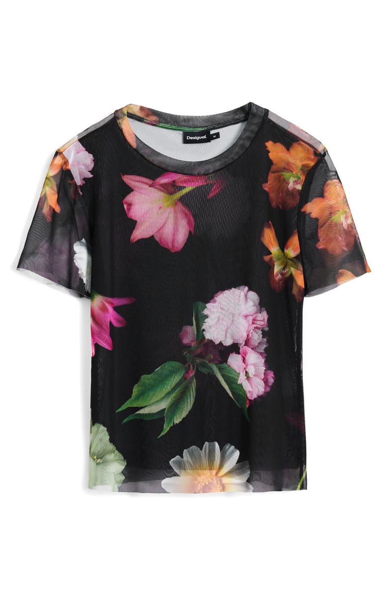 Desigual Floral Mesh Top, Alternate, color, 