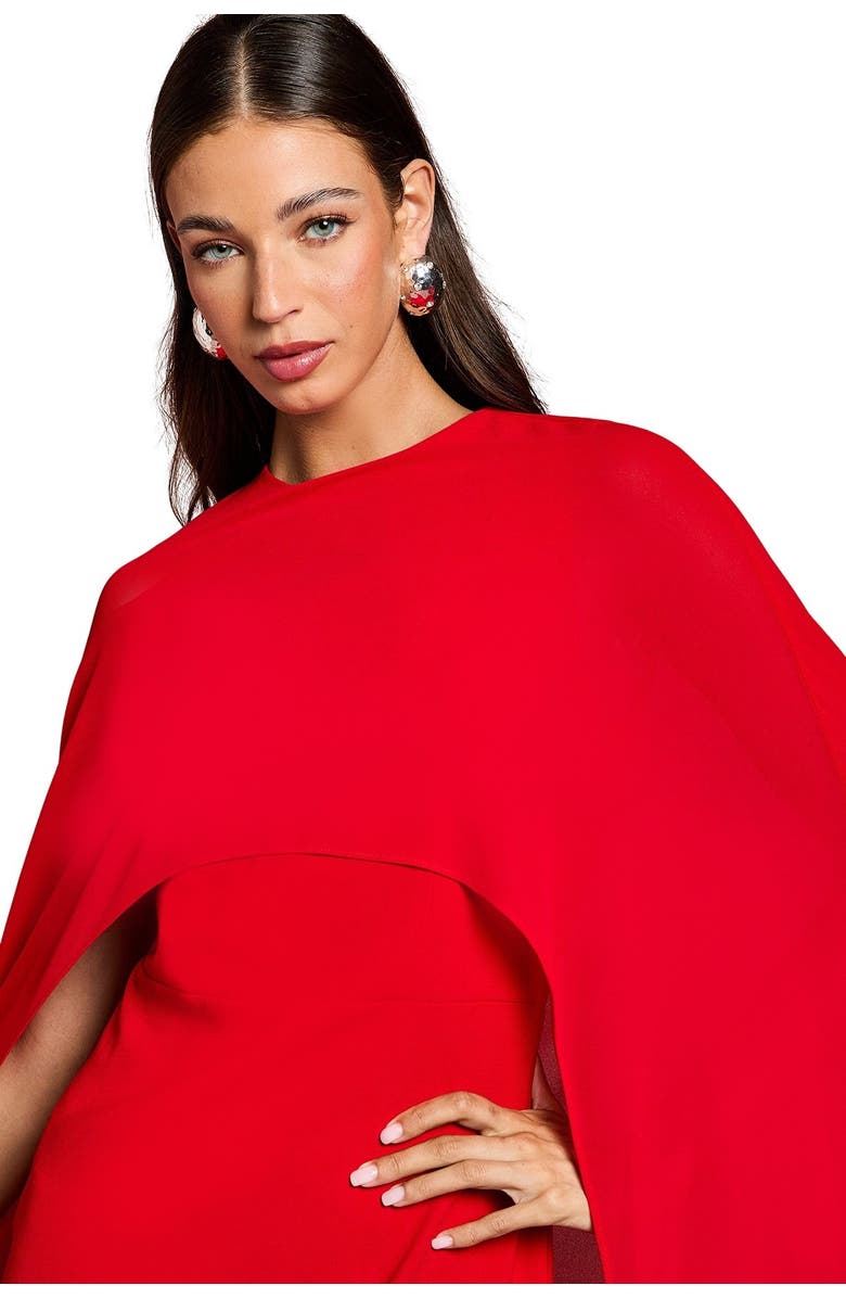 Coast Cape Sleeve Maxi Dress, Alternate, color, Red