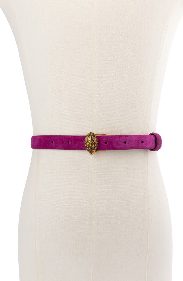 Kurt Geiger London Eagle Buckle Suede Belt, Alternate, color, 