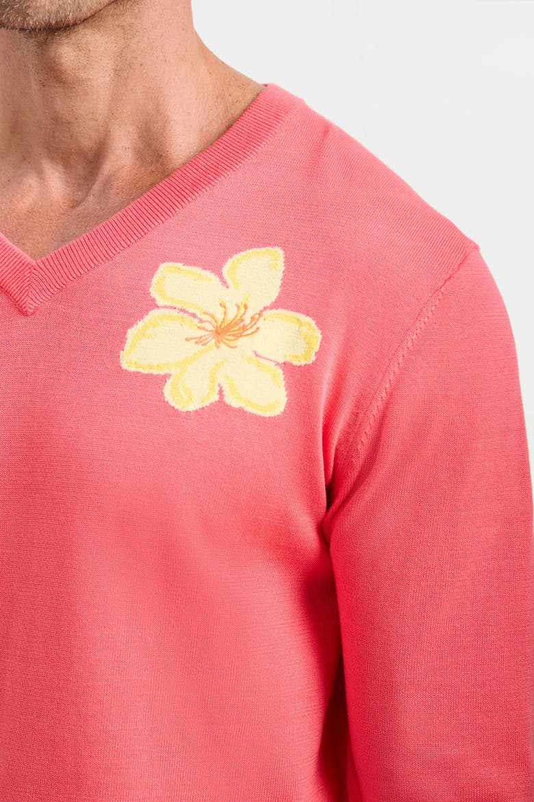 Divino V-Neck Sweater, Alternate, color, Corso Coral