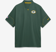 Nike Men's Nike Green Green Bay Packers Sideline Short Sleeve Quarter-Zip Coaches Jacket