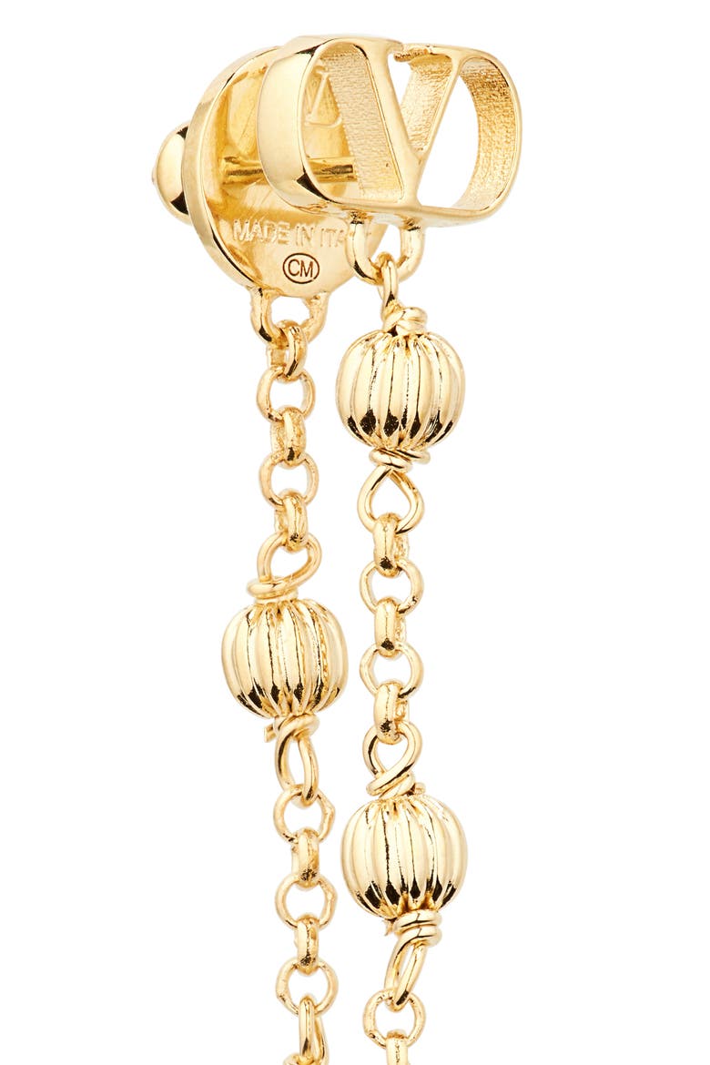VLOGO Chain Front/Back Earrings, Alternate, color, GOLD