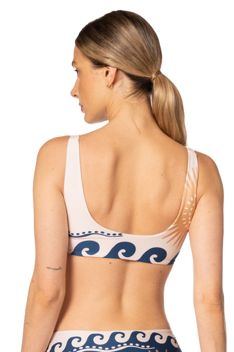 Sacred Sun Cobalt Bralette Top, Alternate, color, Navy Blue Print