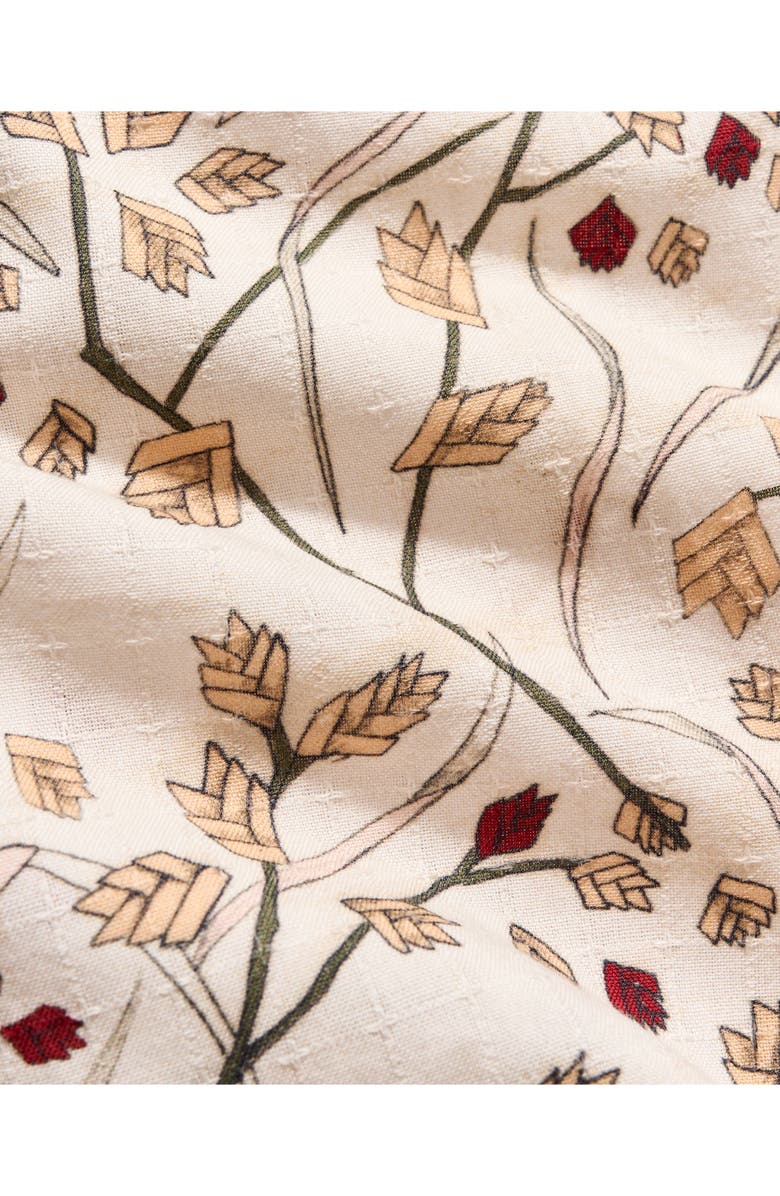 Billy Reid Textural Oat Short Sleeve Button-Up Shirt, Alternate, color, Tinted White