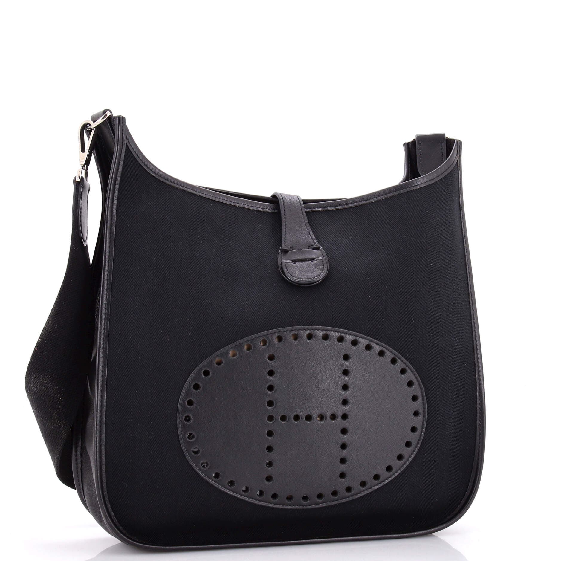 Evelyne Bag Gen I Toile and Leather GM, Alternate, color, Noir