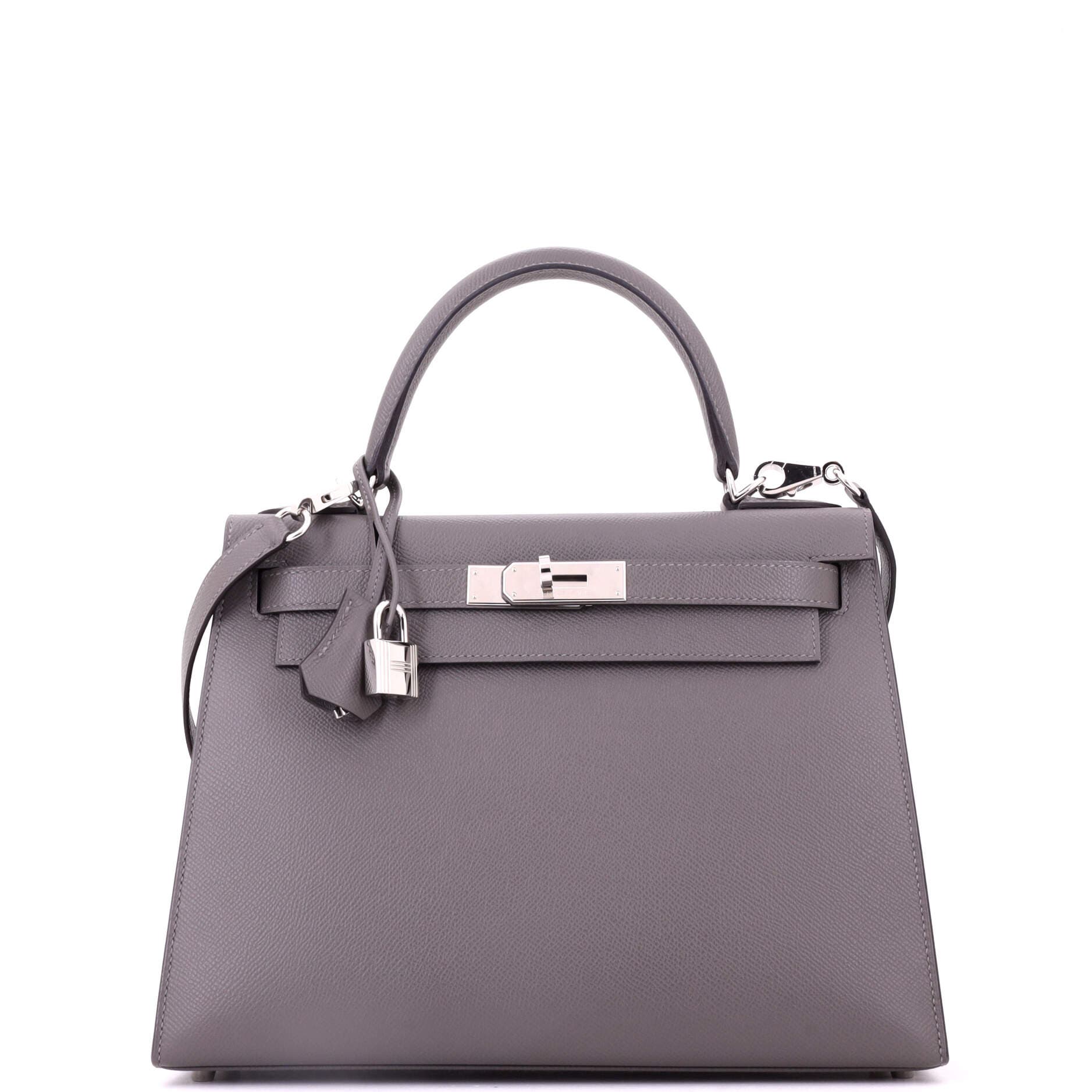 Kelly Handbag Grey Epsom with Palladium Hardware 28, Main, color, Grey