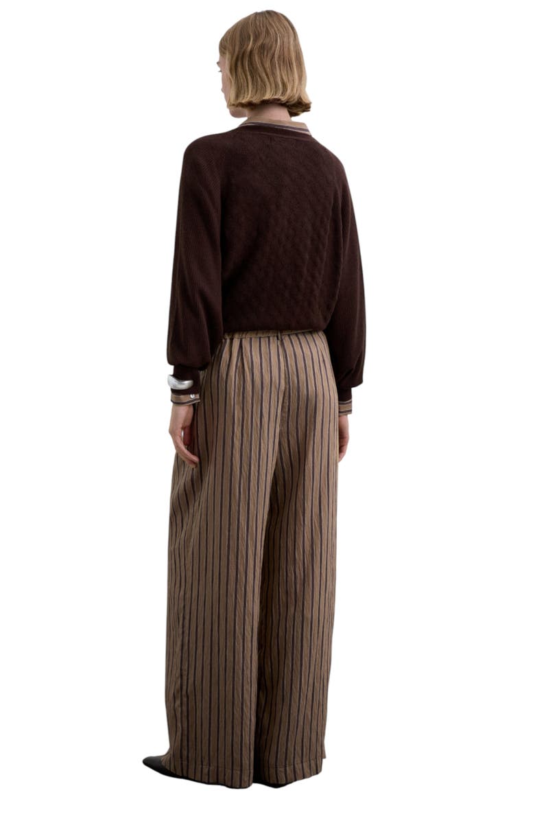 Scalpers Striped Pleated Trousers, Alternate, color, Brownstripes