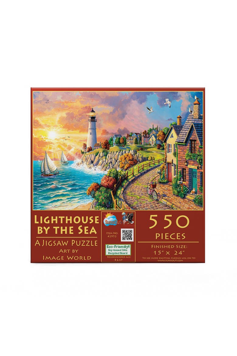 Lighthouse by the Sea 550 piece Jigsaw Puzzle for Adults, Alternate, color, Multicolor