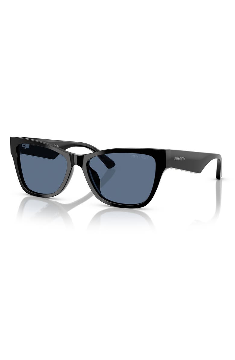 Jimmy Choo 55mm Pillow Sunglasses, Alternate, color, Black Blue