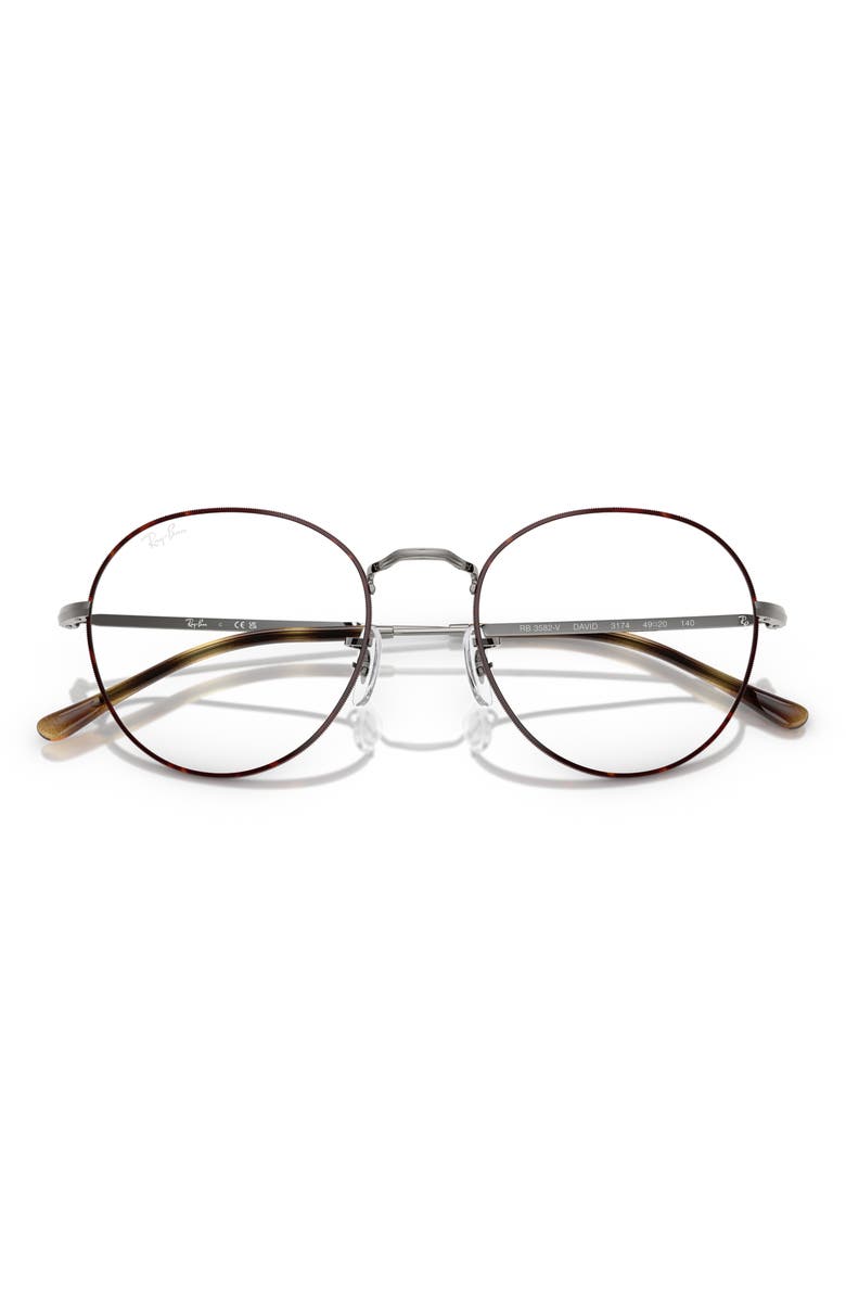 Ray-Ban 49mm Round Optical Glasses, Alternate, color, Dark Havana