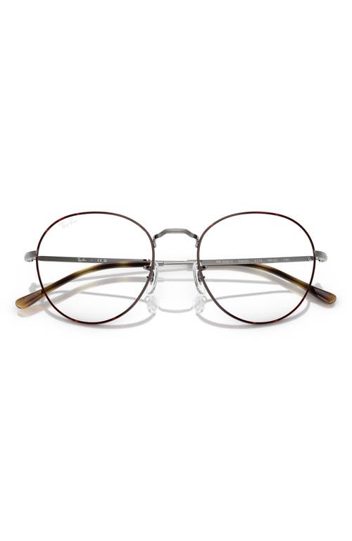 Ray Ban Ray-ban 49mm Round Optical Glasses In Dark Havana