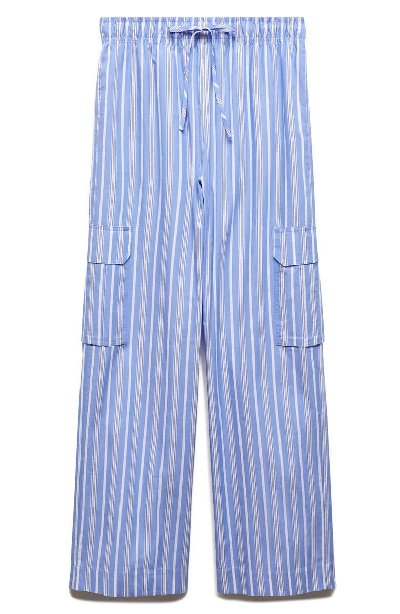 MANGO Stripe Drawstring Cargo Pants, Alternate, color, 